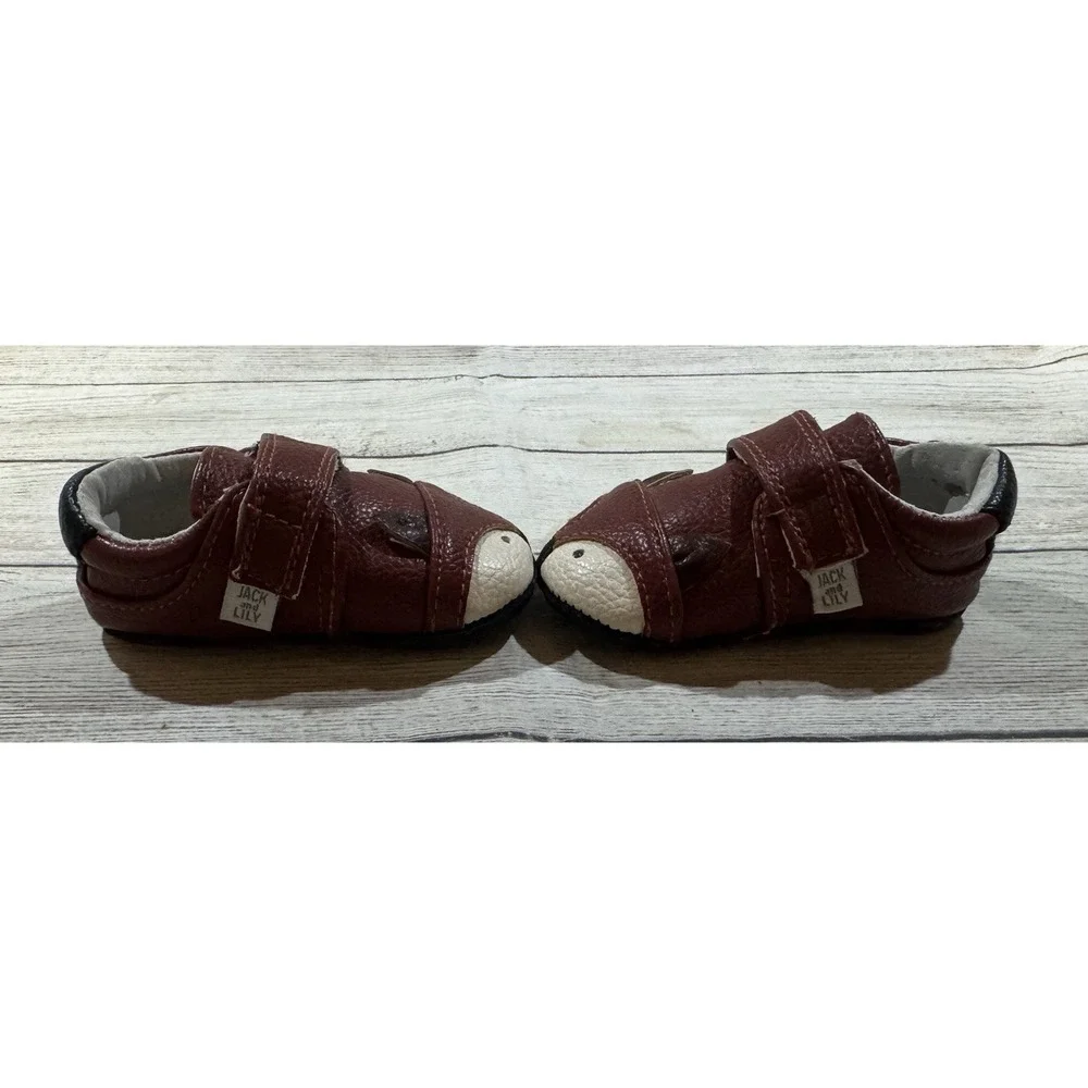 Adorable Jack and Lily Leather Baby Shoes My Mocs Fox Foxes EXCELLENT